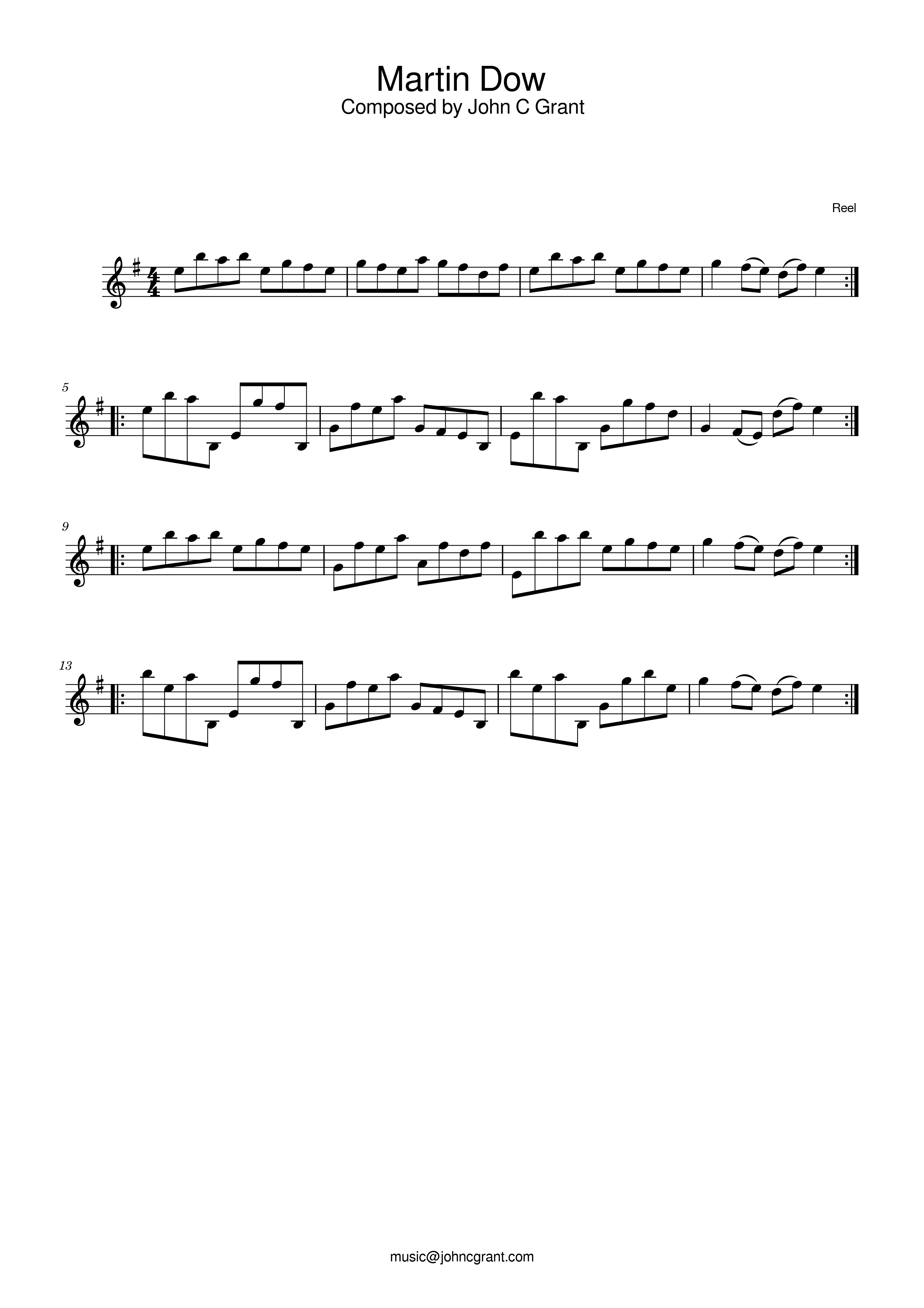 Martin Dow - Composed by John C Grant (https://johncgrant.com). Traditional composer from Kilmarnock, Ayrshire, Scotland.