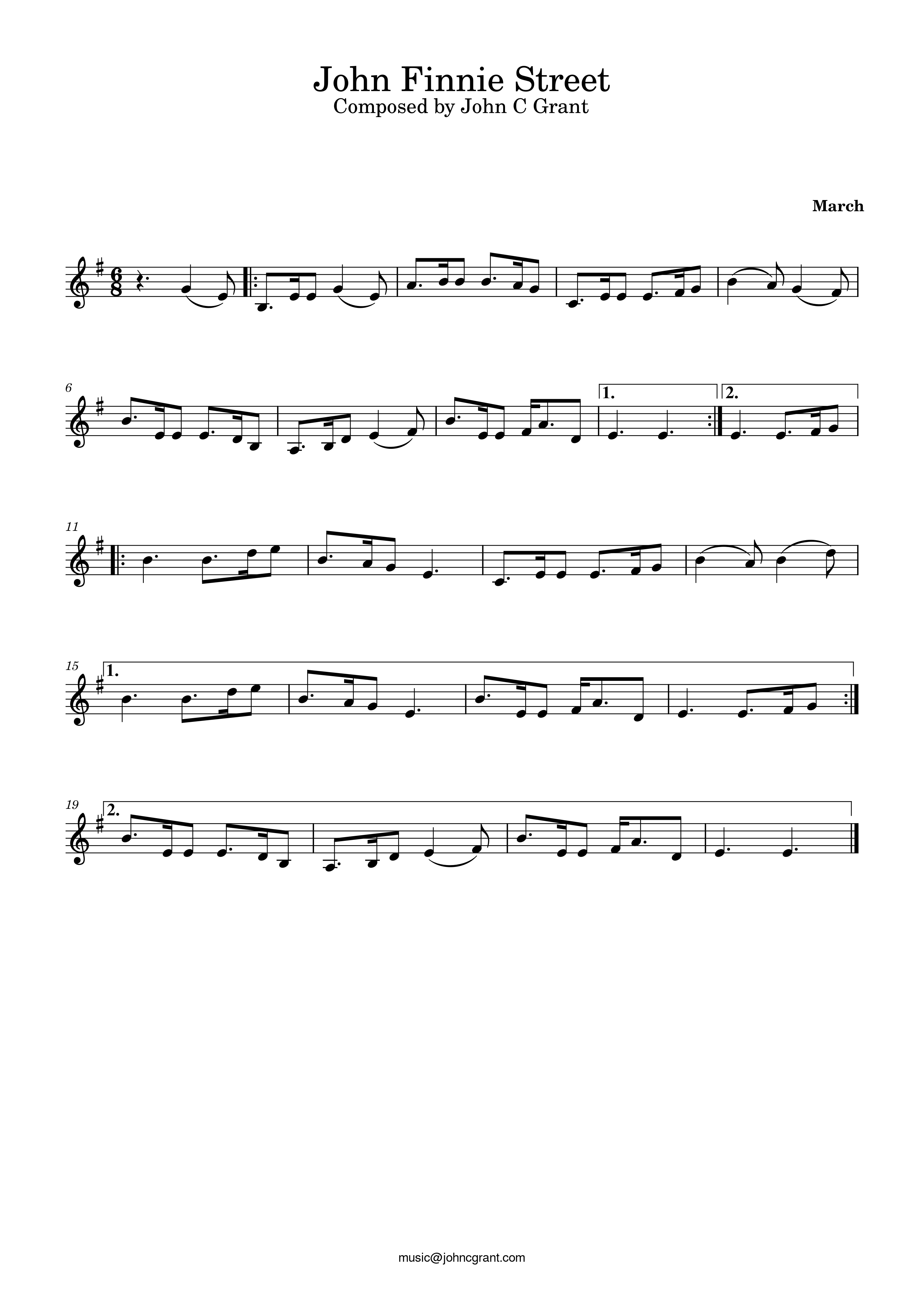 John Finnie Street - Composed by John C Grant (https://johncgrant.com). Traditional composer from Kilmarnock, Ayrshire, Scotland.