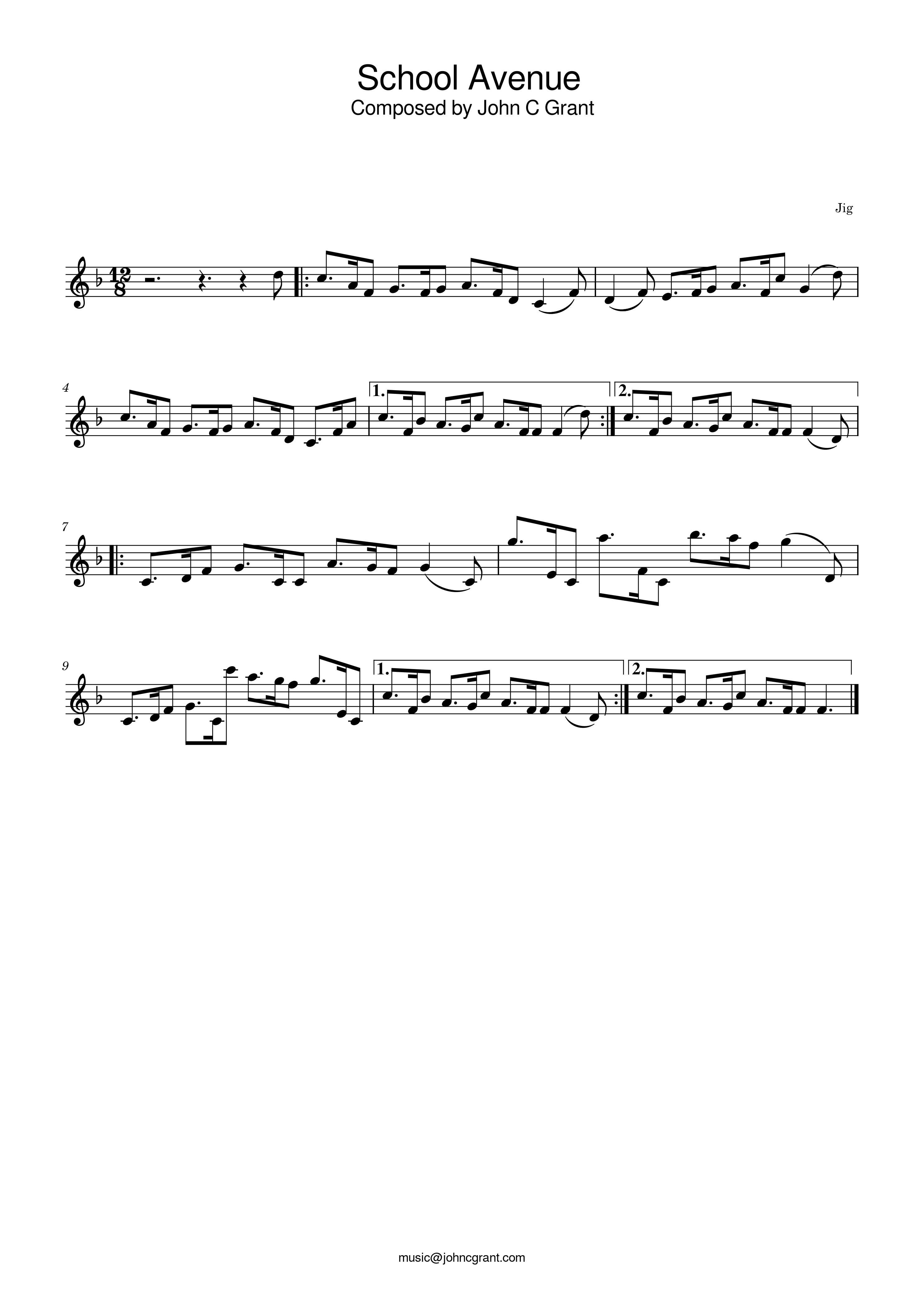 School Avenue - Composed by John C Grant (https://johncgrant.com). Traditional composer from Kilmarnock, Ayrshire, Scotland.