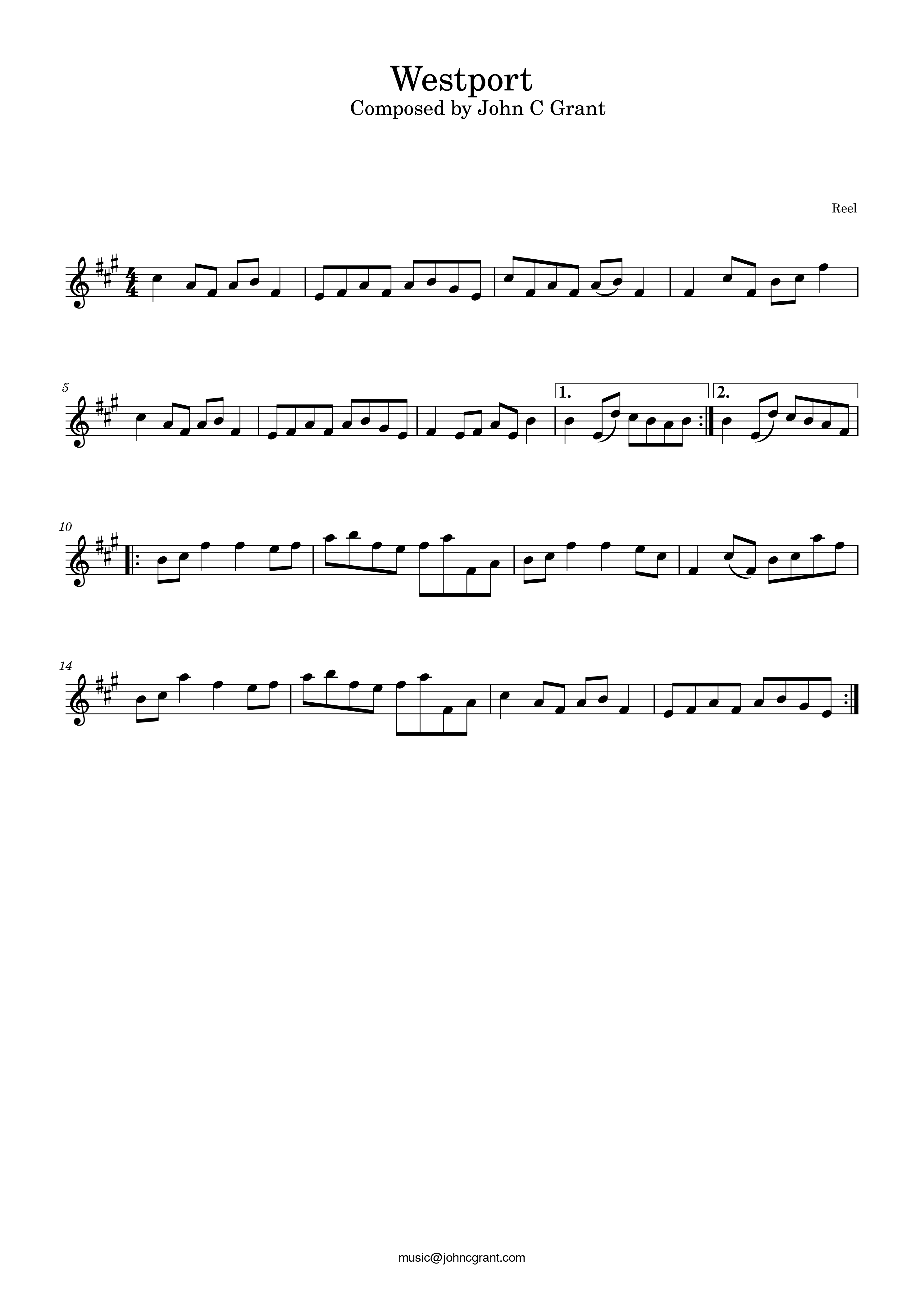 Westport - Composed by John C Grant (https://johncgrant.com). Traditional composer from Kilmarnock, Ayrshire, Scotland.